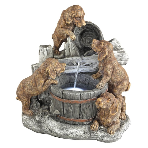 Puppy Pail Pour Garden Fountain